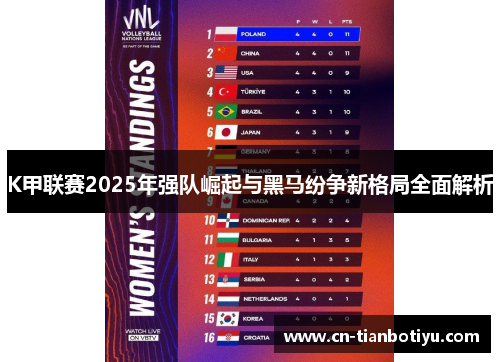 K甲联赛2025年强队崛起与黑马纷争新格局全面解析