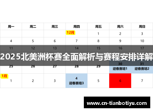 2025北美洲杯赛全面解析与赛程安排详解 2025北美洲杯赛全面解析与赛程安排详解
